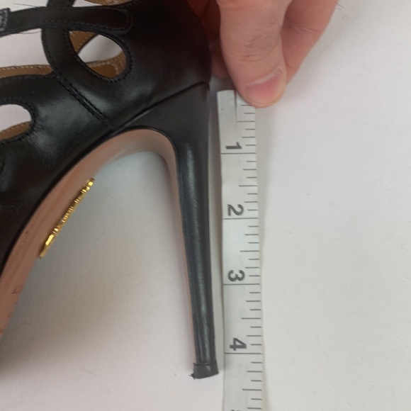 Aquazzura Firenze Looped Cage Leather Heels - Picture 11 of 12